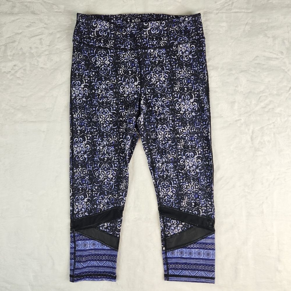 Gaiam Om Blue Purple Leggings Sz L
